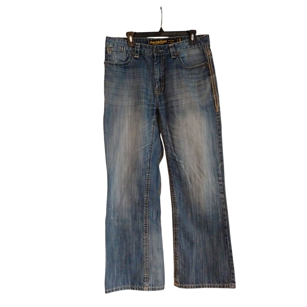 Rock & Roll Cowboy Denim Straight Leg Loose Fit Chore Workewear Rodeo 34x32